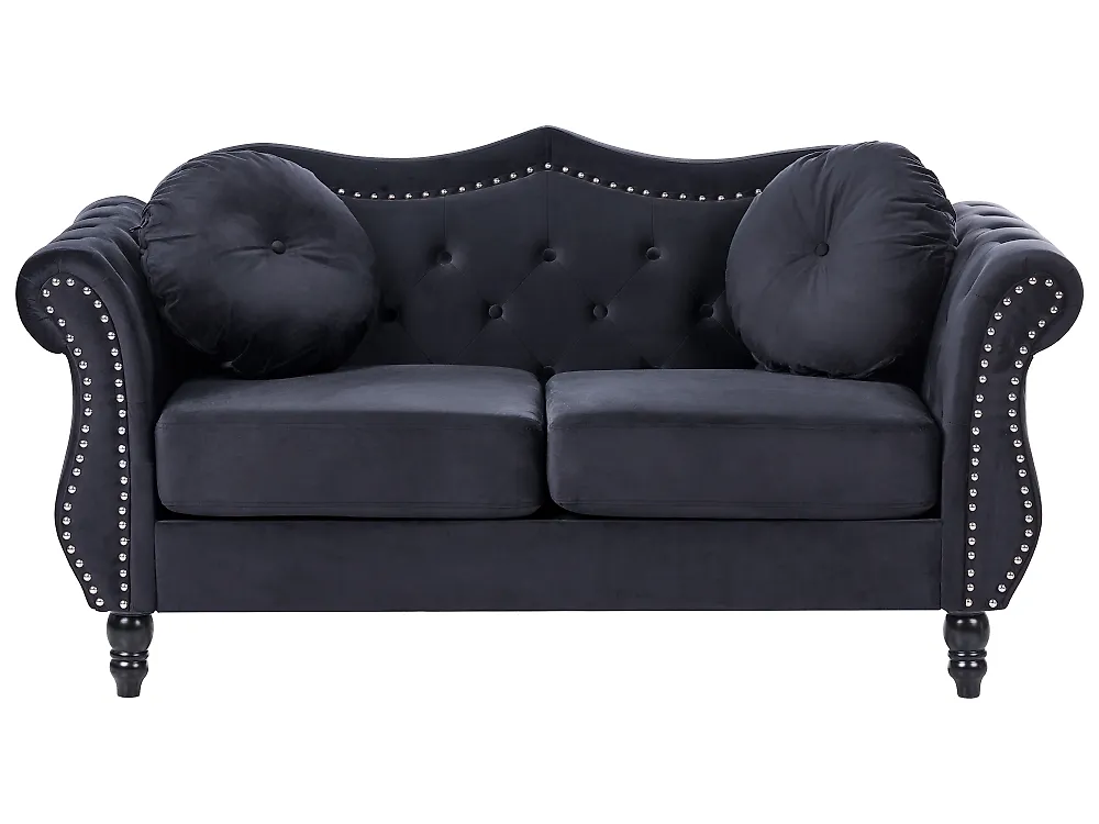 Sofa 2 Seater SKIEN Velvet Black