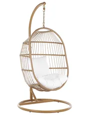 Hängesessel mit Gestell ALBA Polyrattan Naturfarben_803350