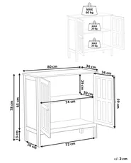 Sideboard mit Glastüren MIRAM 80 cm Weiß_968149