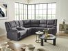 Electric Recliner Corner Sofa 5 Seater ROKKE with USB Port Fabric Dark Grey Left Hand