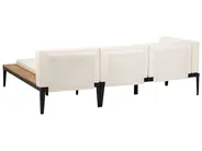 Garden Lounge Set with Table and Ottoman 3 Seater BRACCIANO Certified Acacia Wood Light Beige Left Hand_956334