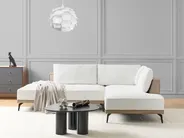 Corner Sofa 3 Seater MYKEN Fabric Off-White Left Hand_939606
