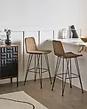 Set mit 2 Barstühlen CASSITA Rattan Braun
