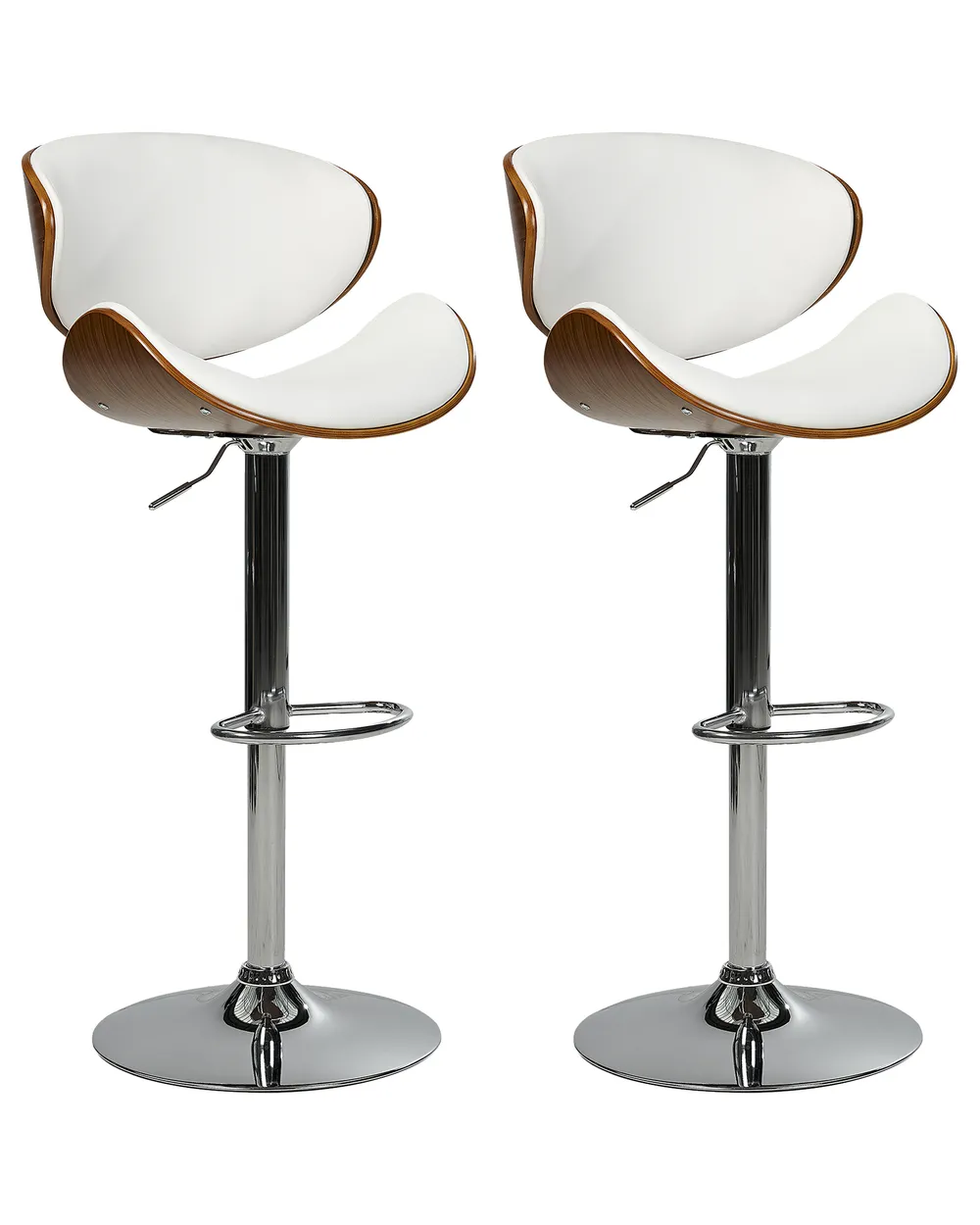 Set mit 2 Barstühlen ROTTERDAM drehbar Kunstleder Weiß