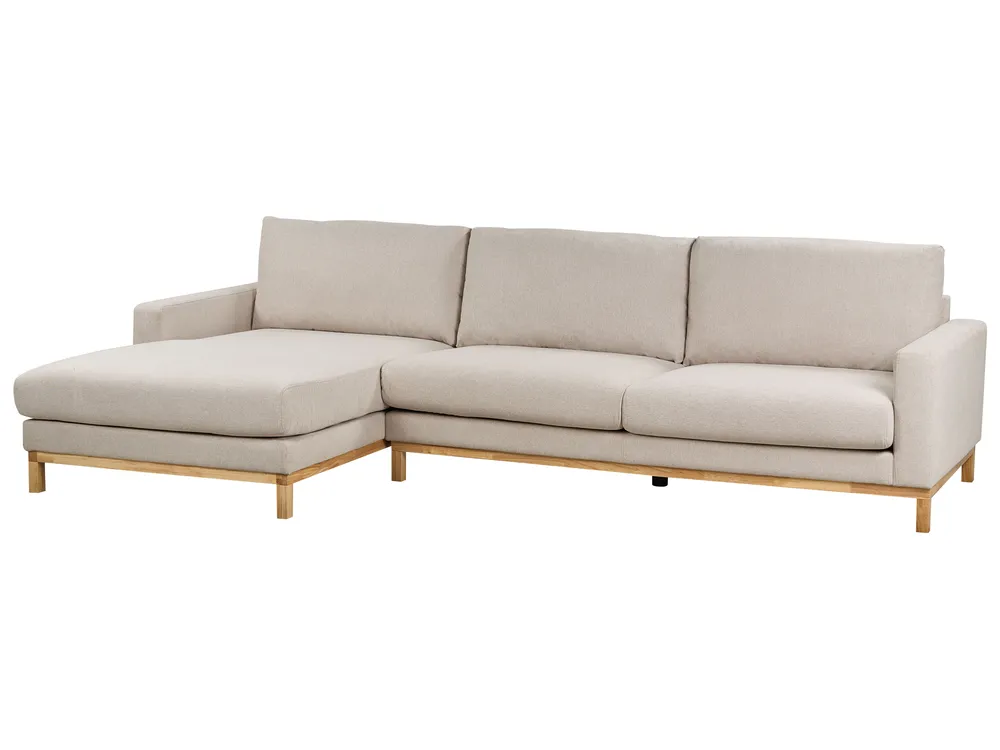 Ecksofa 4-Sitzer SIGGARD Stoff Hellbeige rechtsseitig_944905