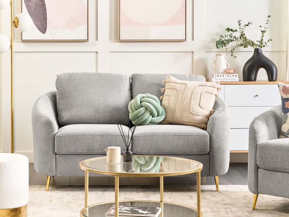Sofa dvosjed TROSA Tkanina svijetlosivi