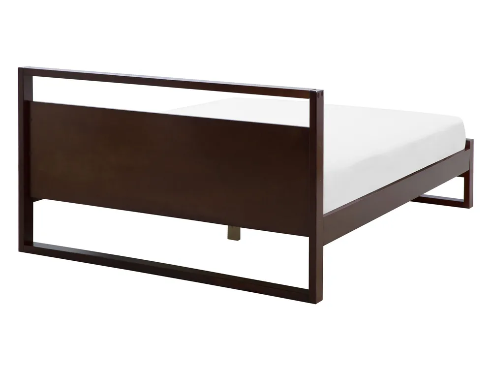 Bed Pine Wood GIULIA 140 x 200 cm (EU Double) Dark Brown_743825