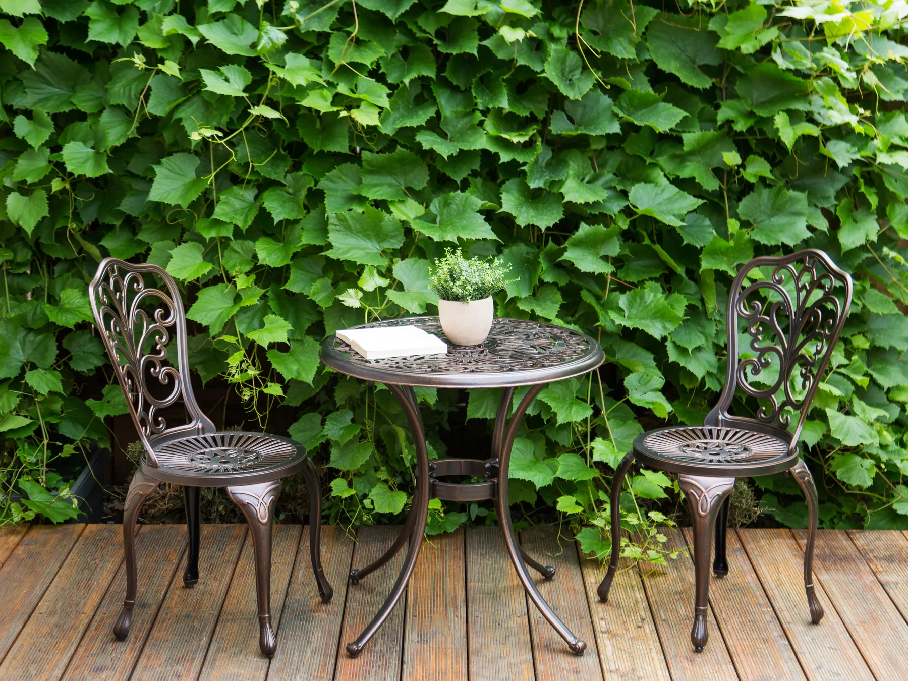 Outdoor Bistrotisch ANDALO 68 cm 68 cm Metall Braun_931784