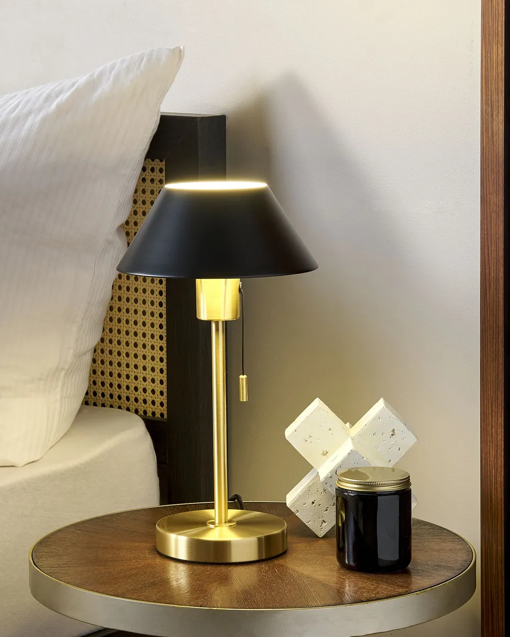 Tischlampe CAPARO Metall Schwarz / Gold