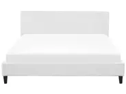 Bett mit Lattenrost Samtstoff FITOU 180 x 200 cm Weiß_777121