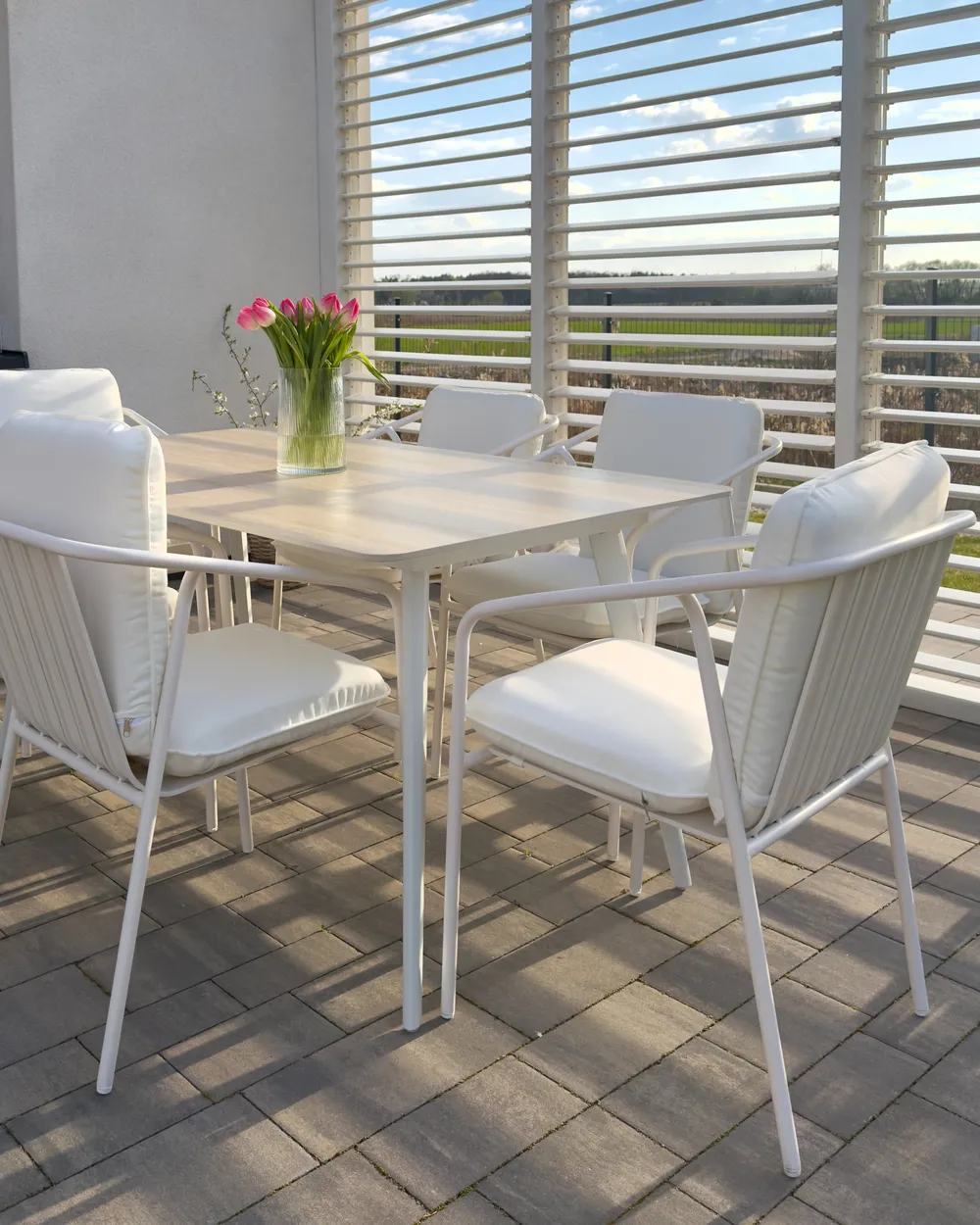 Gartentisch RODALLO 160 cm 90 cm Stein Travertinoptik_1074583