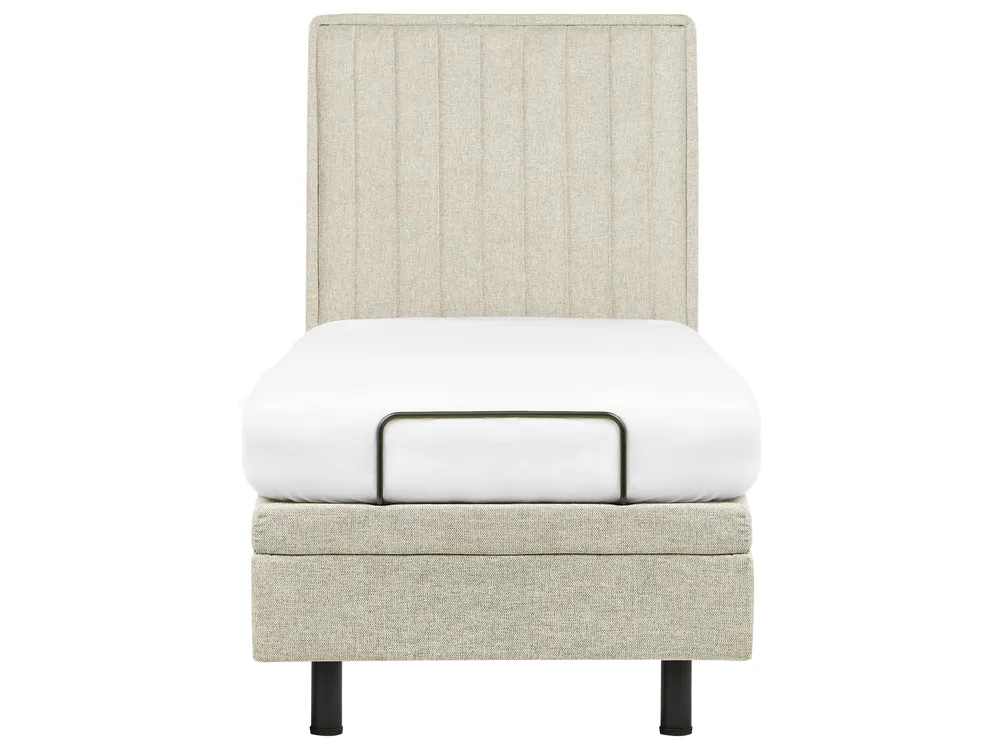 Adjustable Bed Fabric DUKE II 80 x 200 cm (EU Small Single) Beige_988333