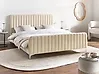 Bett mit Lattenrost Samtstoff LUNAN 160 x 200 cm Hellbeige