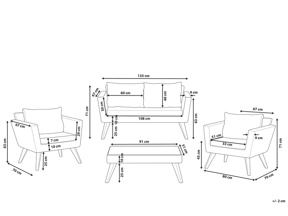Lounge Set mit Tisch 4-Sitzer VITTORIA Polyrattan Grau_809018