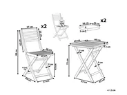 Bistro Set inkl. Kissen klappbar FIJI Akazienholz Blau_764300