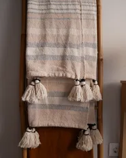 Kuscheldecke YARSELI Baumwolle 130 x 170 cm Beige_951712