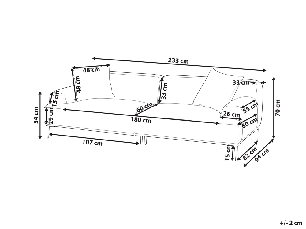 Sofa 3-Sitzer MATILA Stoff Hellgrau_951842