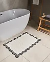 Badematte NANGAL Grau / Beige 60 x 90 cm Baumwolle