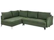 Eckschlafsofa 3-Sitzer KOGE mit Stauraum Stoff Grün rechtsseitig_1087847