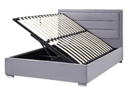 Bett mit Stauraum ROUEN Samtstoff Dunkelgrau 140 x 200 cm_843795