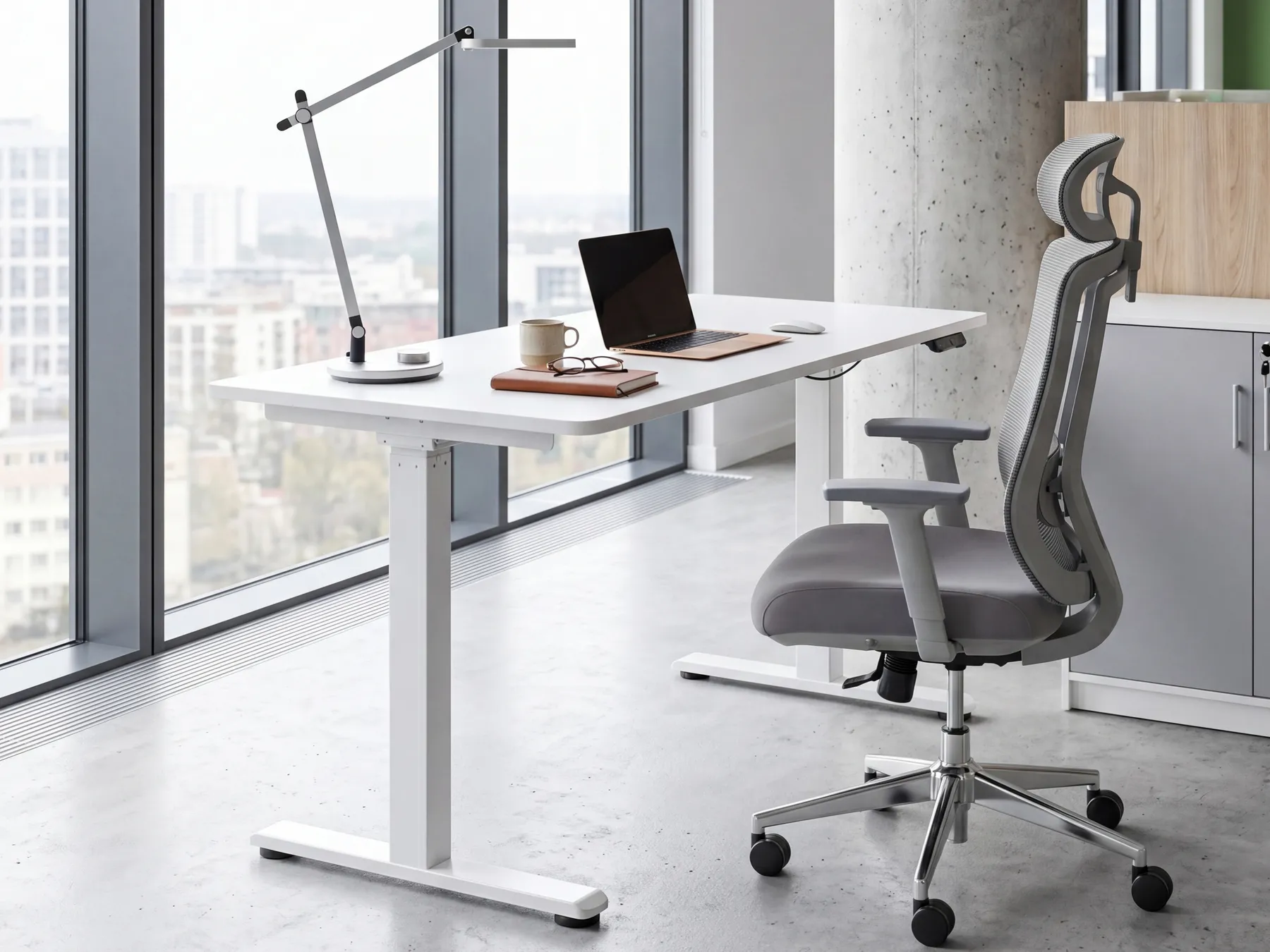 Electric Adjustable Standing Desk GRIFTON 120 cm 60 cm White_840263