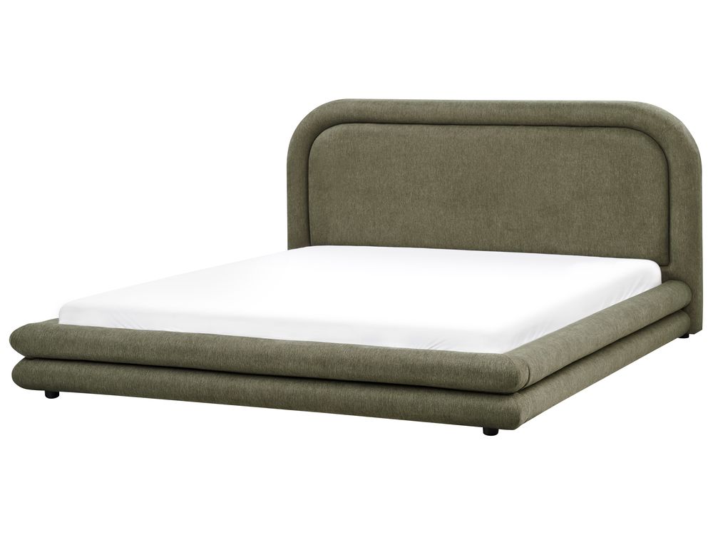 Bed Faux Linen LAVARDENS 180 x 200 cm (EU Super King) Green