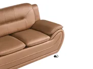 Sofa 3-Sitzer LEIRA Kunstleder Goldbraun_1058349