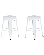 Set mit 2 Barhockern CABRILLO Metall Weiß_701257