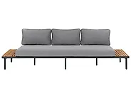 Garden Lounge Set with Table 5 Seater FIVIZZANO Acacia Wood Dark Grey_1161093