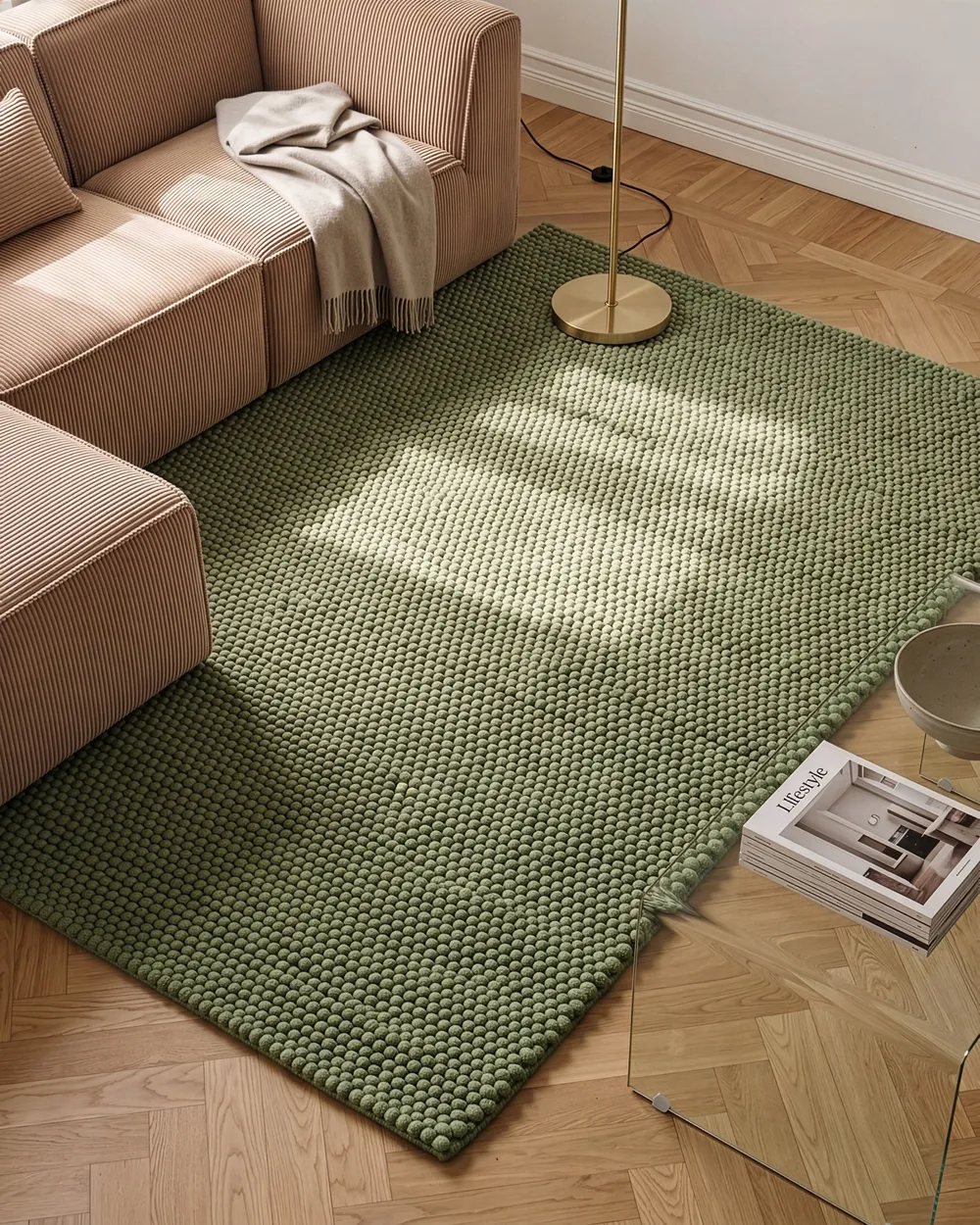 Teppich KORDEA Grün 160 x 230 cm Wolle