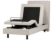 Bett verstellbar Stoff DUKE II 90 x 200 cm Hellbeige_910518