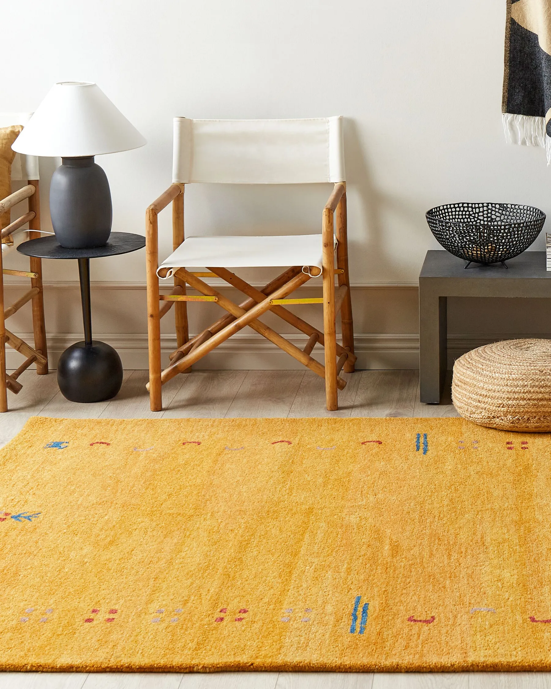 Rug AKALAN Yellow 160 x 230 cm Gabbeh Wool_856030