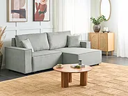 Eckschlafsofa KARILA mit Stauraum Stoff Grau linksseitig_1154541
