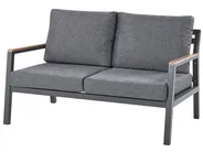 Garden Lounge Set with Table 4 Seater DELIA Metal Grey_798456