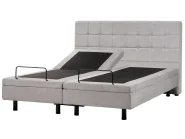 Bett verstellbar Stoff DUKE 160 x 200 cm Hellgrau_973582