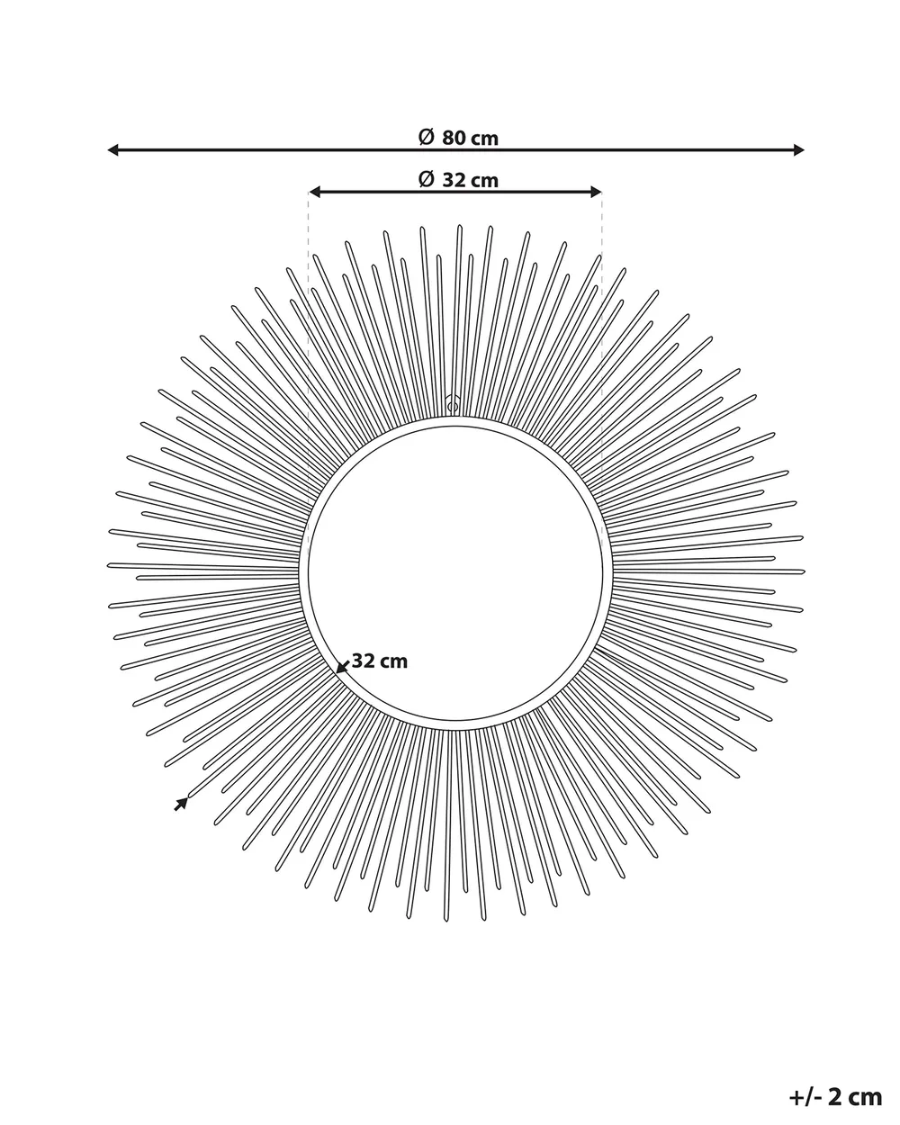 Wall Mirror CILLY 80 cm 80 cm Metal Gold_756811