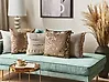 Dekokissen 2er Set MONTIJO 45 x 45 cm Samtstoff Braun Blumenmuster