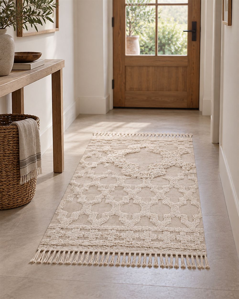 Rug SULUOVA Beige 80 x 150 cm Cotton