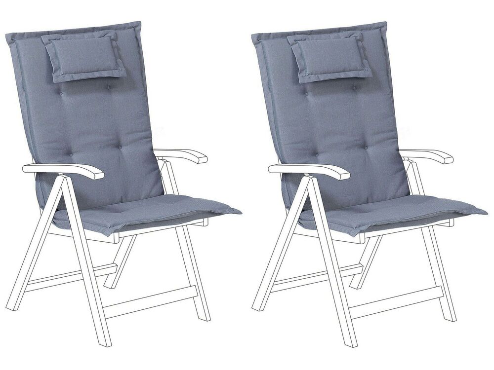Set of 2 Back/Seat Cushions JAVA/AMANTEA 50 x 70 cm Blue