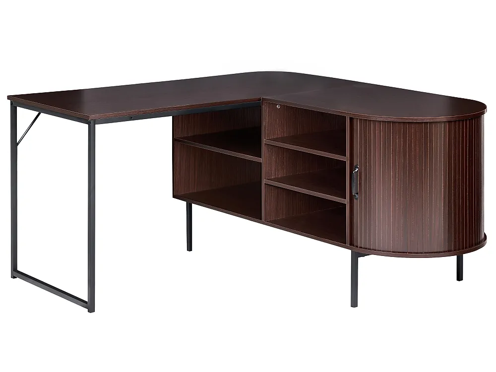 Corner Desk SOLARI 140 cm 140 cm Dark Brown