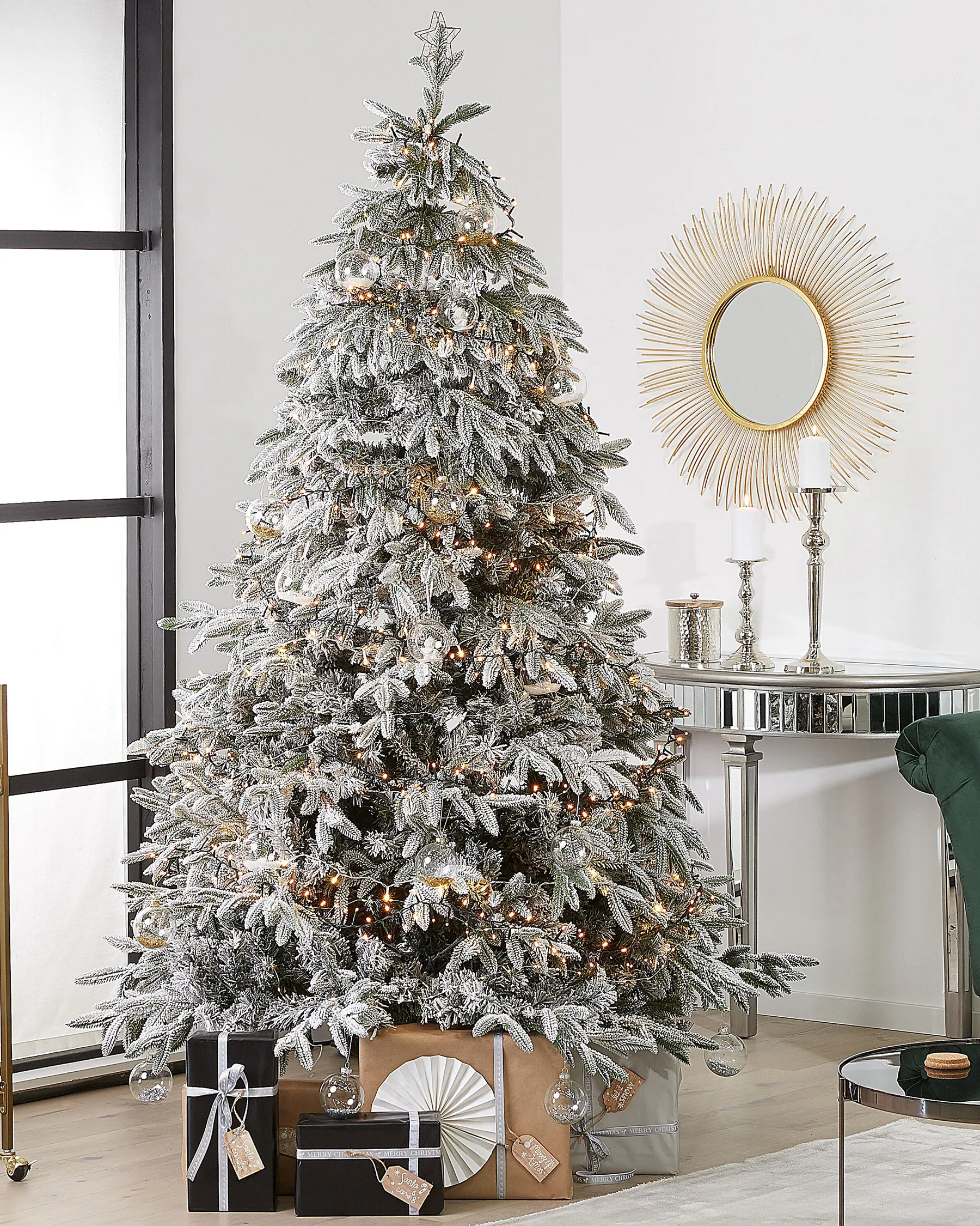 Artificial Snowy Christmas Tree BASSIE 210 cm White_783333