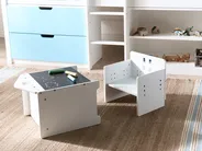 Kids Table and Chair Set ELANORA Montessori White_1043236