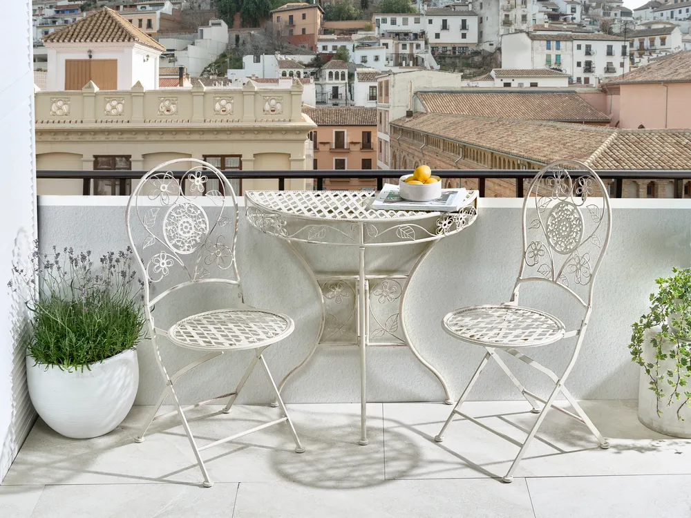 Bistro Set YAVIZA Metall Hellbeige