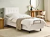 Bett verstellbar Bouclé DUKE 90 x 200 cm Cremeweiß