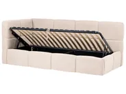 Daybed Fabric JACOU 90 x 200 cm (EU Single) with Storage Left Hand Light Beige_1092699