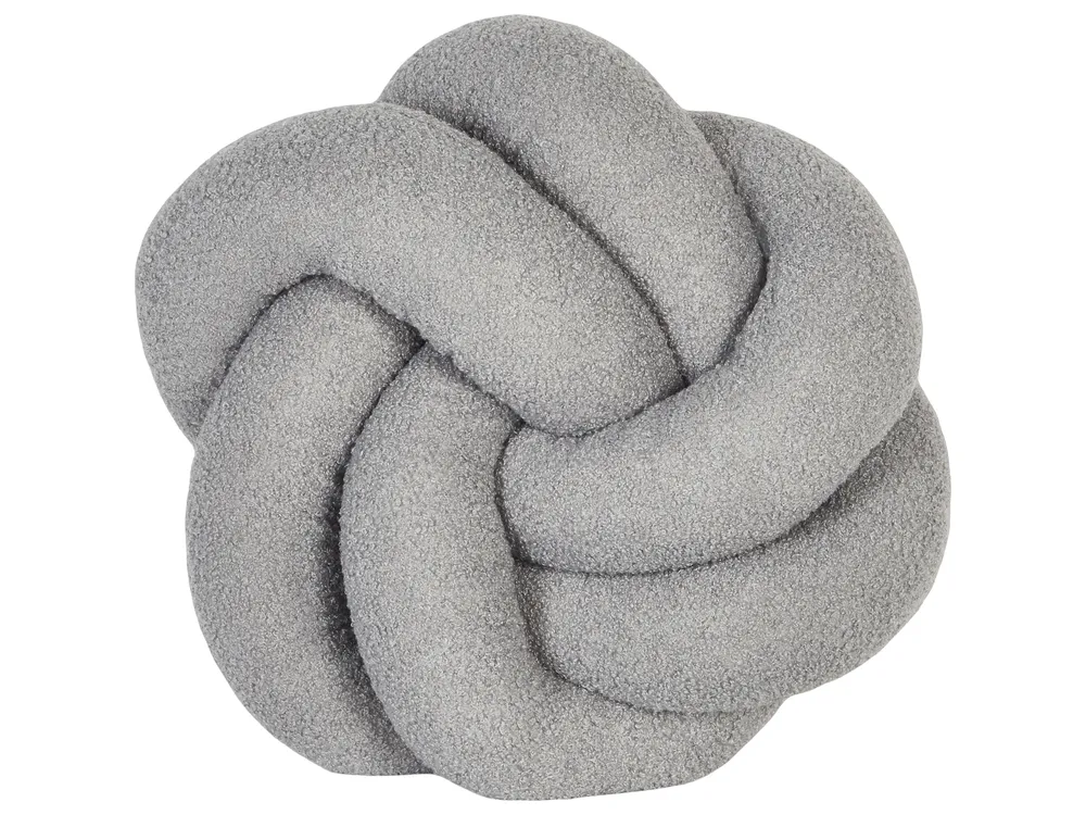 Dekokissen ANGELONIA 45 x 45 cm Bouclé Grau Ohne Muster_1073158