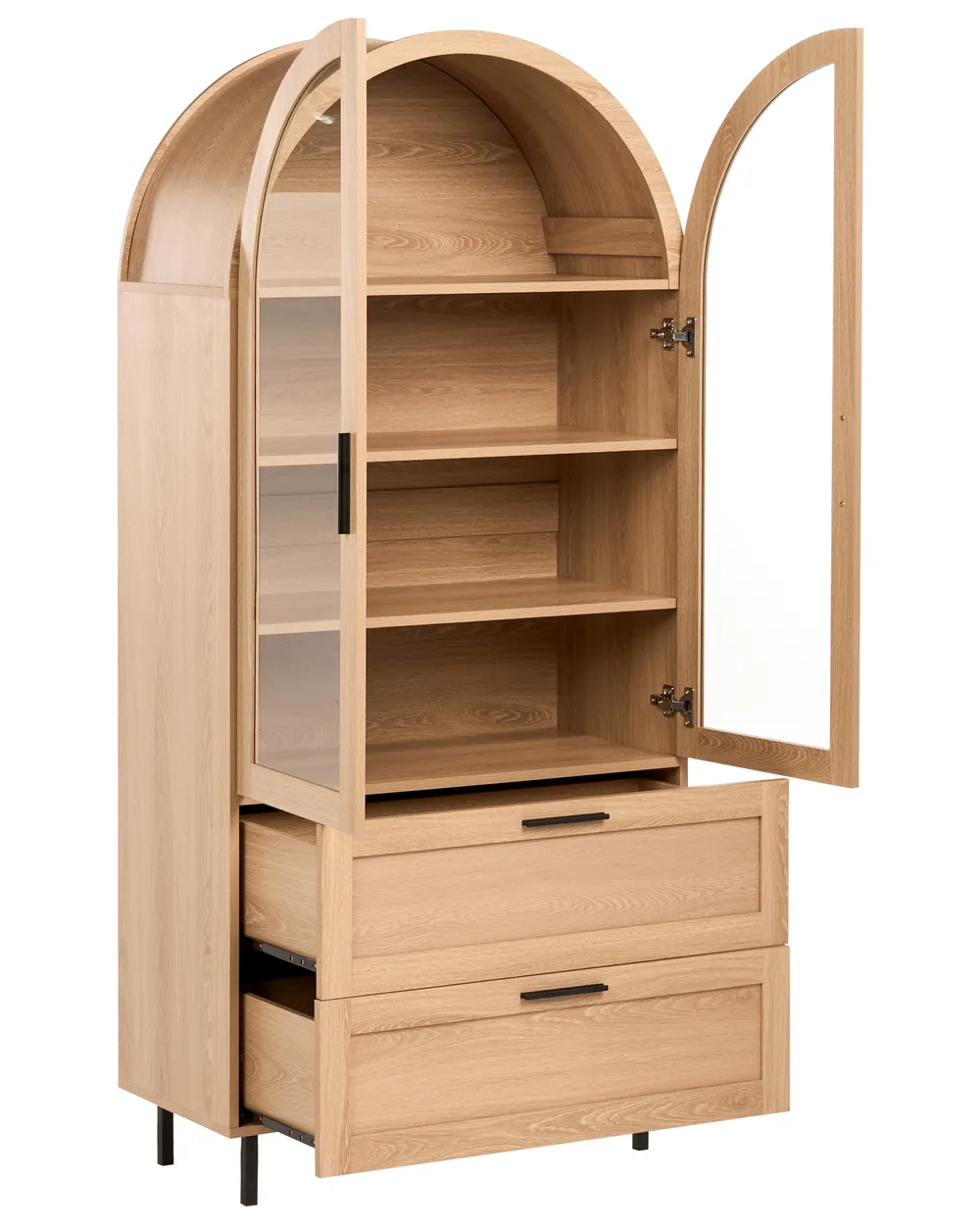 Vitrine mit Glastüren LACHINE 80 cm Hellbraun_1124748