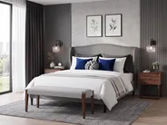 Bett mit Lattenrost Stoff COLMAR 160 x 200 cm Grau_1145832