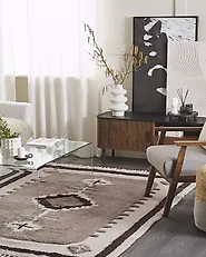 Rug GEYVE Beige 160 x 230 cm Cotton_1183334