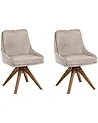 Esszimmerstuhl 2er Set drehbar DORRIS Stoff Taupe